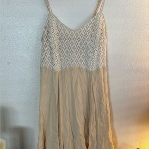 Lace Overlay Cream Dress